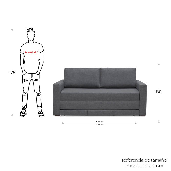 Sofa Cama Tela Gris Oxford Koia | Sofá Cama y Futones | salas